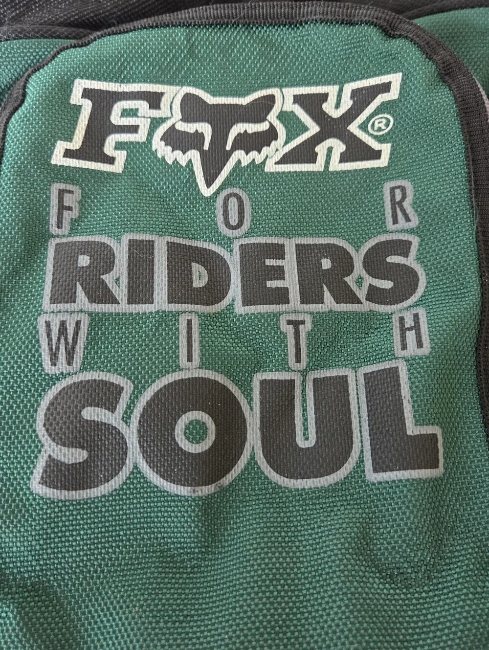 Fox Racing Gear Duffle Bag Lrg Green “Riders with Soul” Dirt Bike Motocross EUC